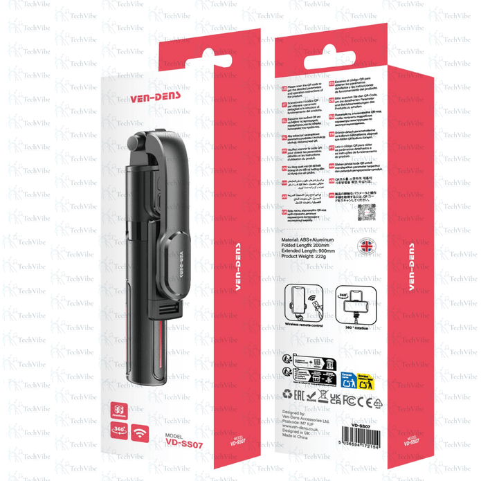Ven - Dens Selfie Stick Anti - Shake Tripod - TechVibe