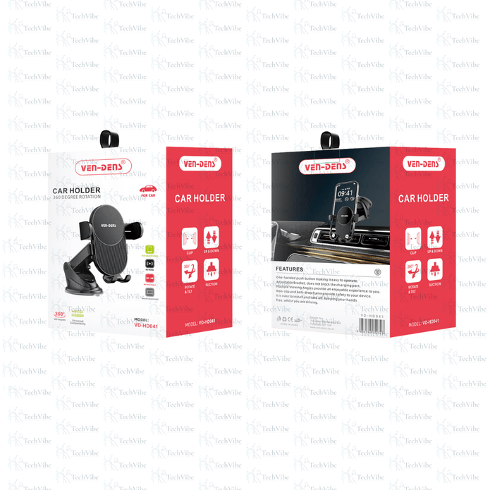 Ven - Dens Universal Compatibility 360 Rotation Car Holder - TechVibe