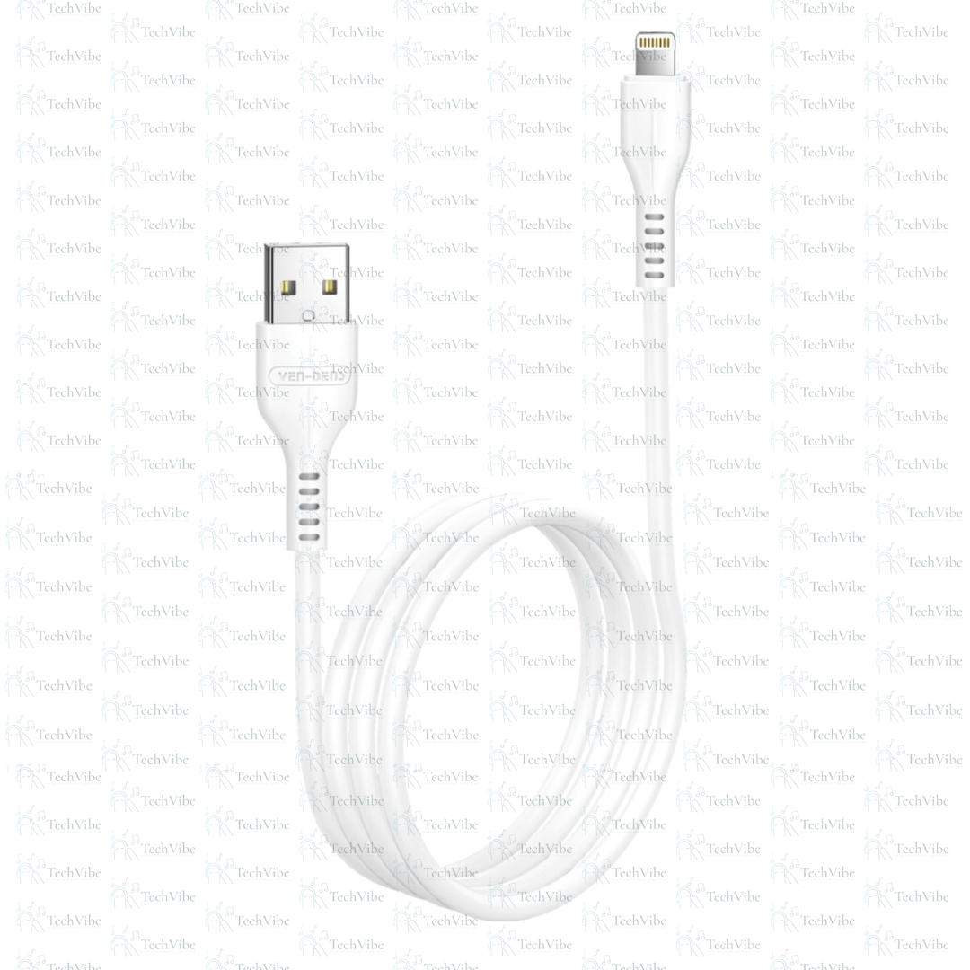 Ven - Dens Usb To Lightning Charging Cable 2.4A White (3 Metre) - TechVibe