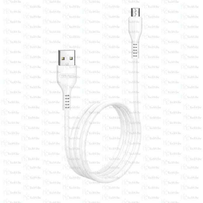 Ven - Dens Usb To Micro Charging Cable 2.4A White (2 Metre) - TechVibe