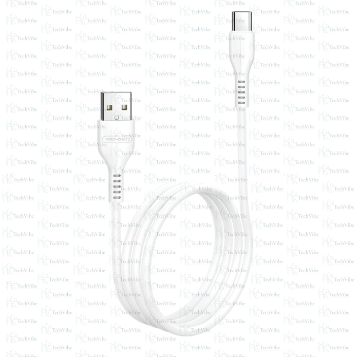 Ven - Dens Usb To Type C Charging Cable 2.4A White (3 Metre) - TechVibe