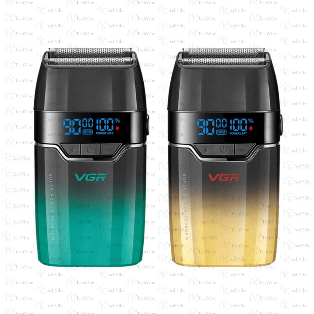 VGR Double Black Titanium Foils Shaver - TechVibe