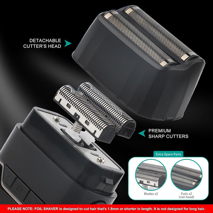 VGR Double Black Titanium Foils Shaver - TechVibe