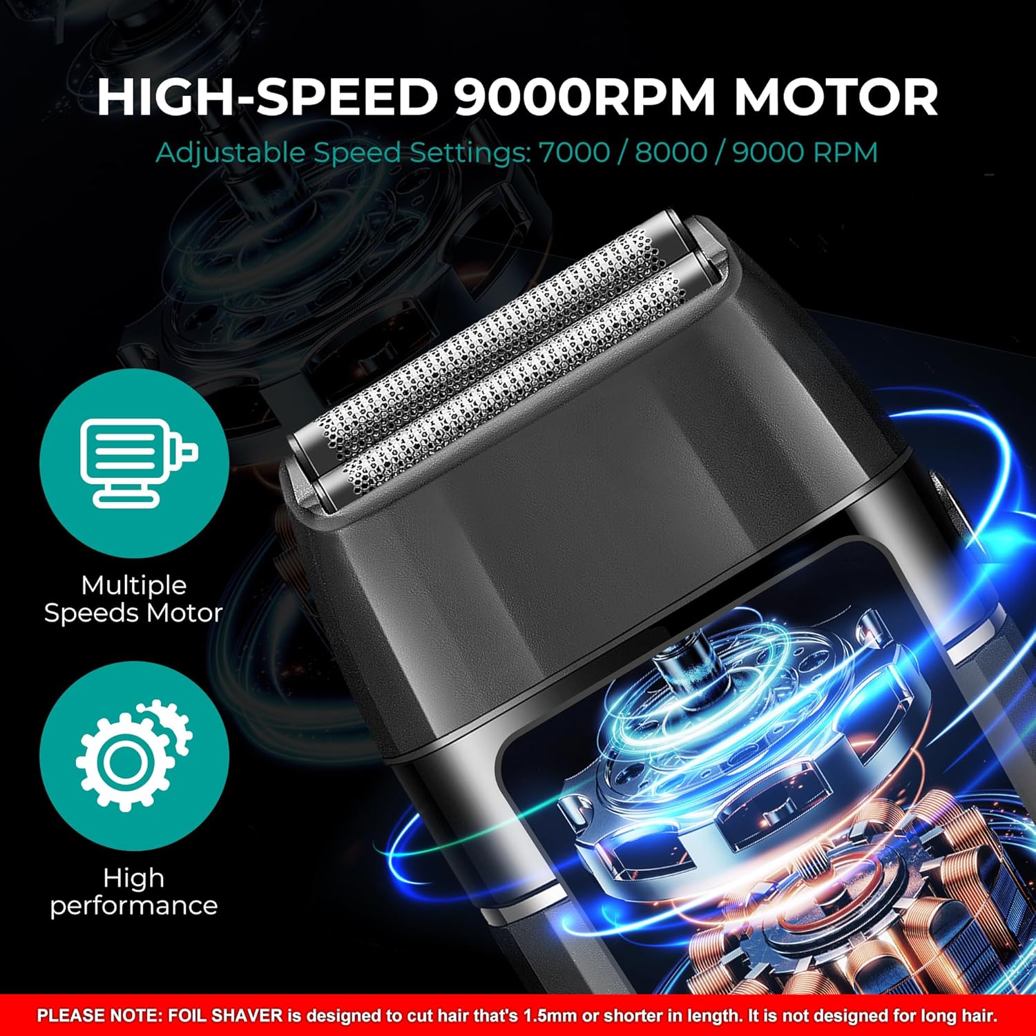 VGR Double Black Titanium Foils Shaver - TechVibe