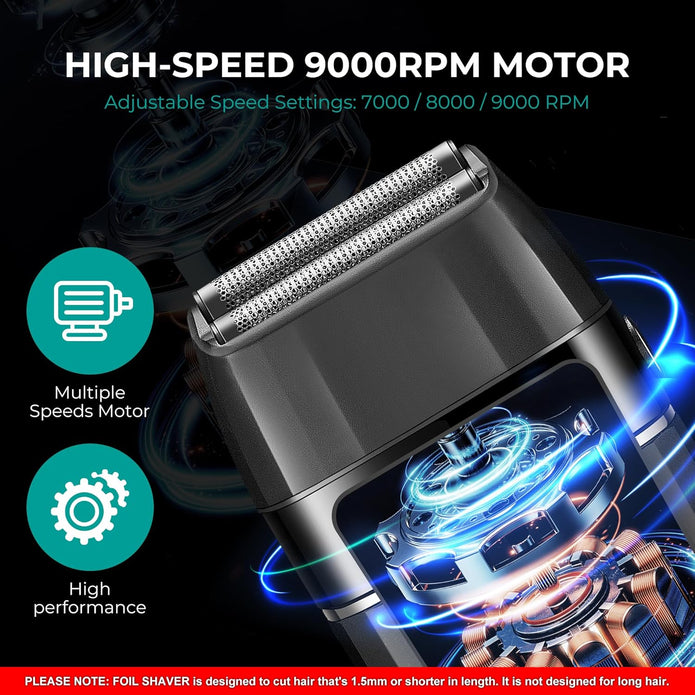 VGR Double Black Titanium Foils Shaver - TechVibe