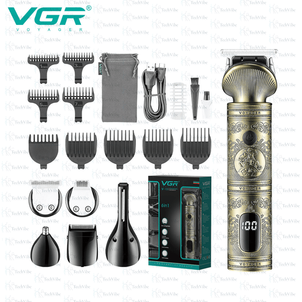VGR Men'S Grooming Kit, Gold - TechVibe