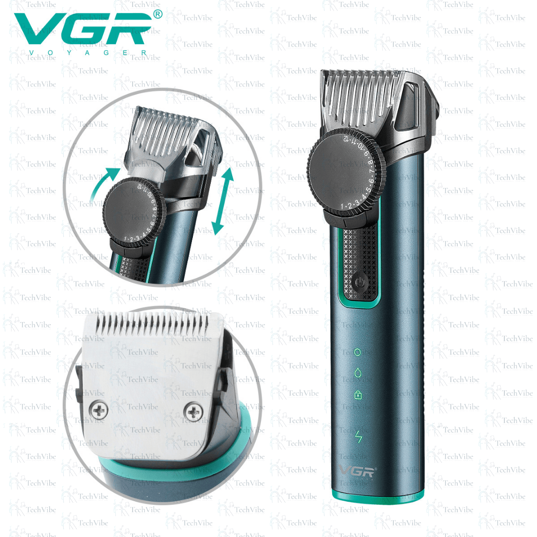 VGR Professional Hair Trimmer | Waterproof T - Blade Clipper For Men - TechVibe