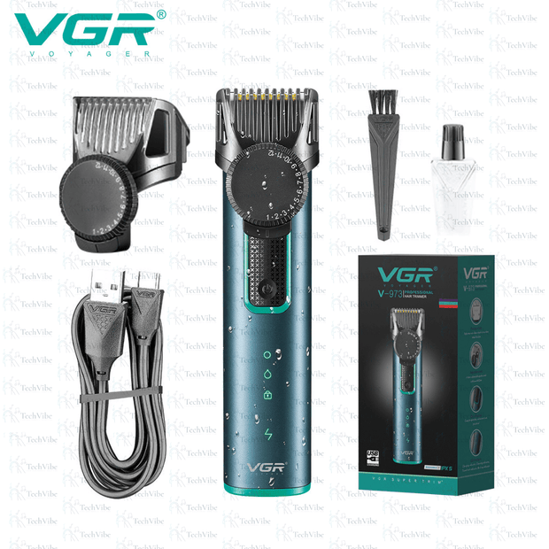 VGR Professional Hair Trimmer | Waterproof T - Blade Clipper For Men - TechVibe