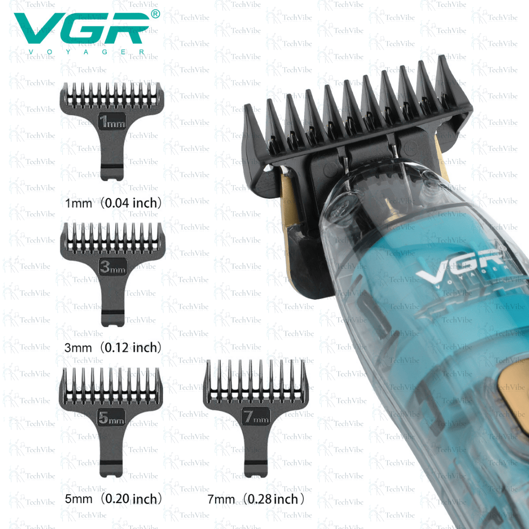 VGR Professional Waterproof Hair Trimmer | Ceramic Blade, Led Display & Usb Rechargeable - TechVibe