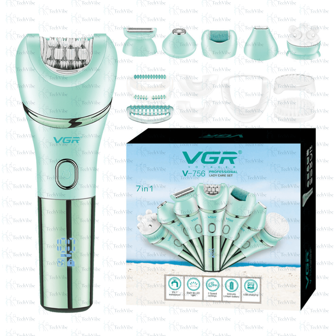 VGR Waterproof 7 In 1 Ladies Care Kit Hair Removal Kit Facial Massage Kit Epilator - TechVibe