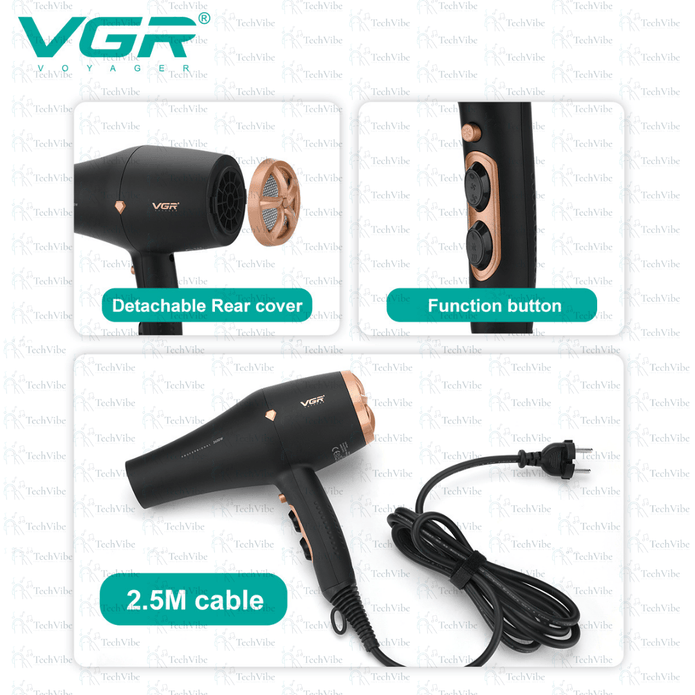VGR Women'S 2200 - 2600W Electric Professional Hair Dryer, Powerful - TechVibe