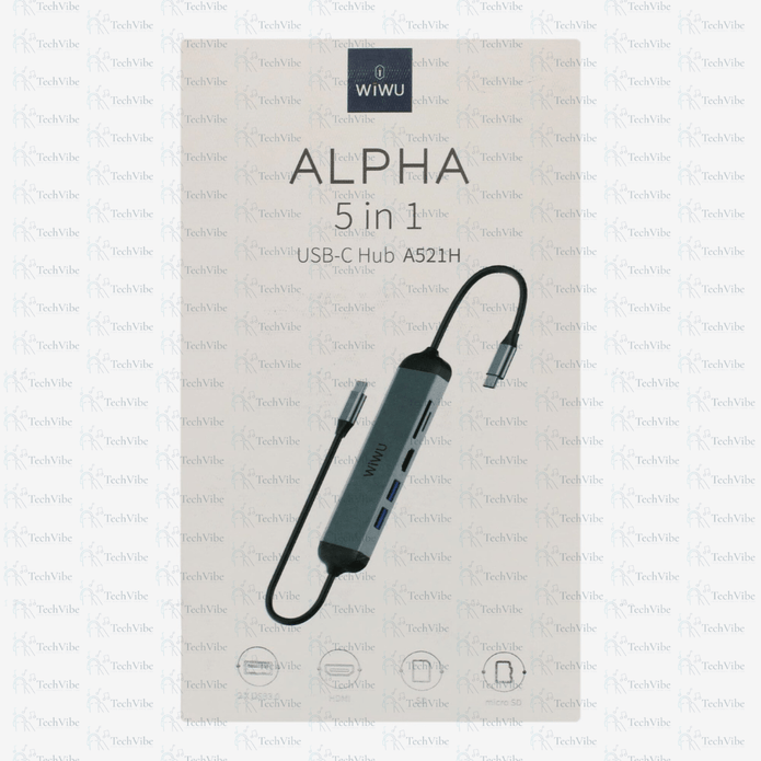 WIWU Alpha 5 In 1 Usb - C Hub Gray - TechVibe